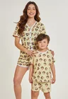 03 tal mae tal filha o pijama personalizado curto feminino e infantil manteiga