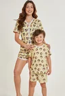 04 tal mae tal filha o pijama personalizado curto feminino e infantil manteiga