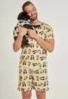 02 tal pai tal pet pijama personalizado masculino curto e roupa pet manteiga