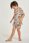 02 divertido pijama infantil curto selva divertida