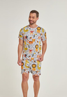 02 divertido pijama masculino curto selva divertida
