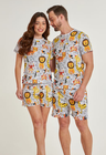 05 divertido pijama casal curto selva divertida