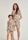 02 divertido tal mae tal filha o pijama feminino curto e infantil selva divertida