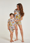 03 divertido tal mae tal filha o pijama feminino curto e infantil selva divertida