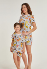 04 divertido tal mae tal filha o pijama feminino curto e infantil selva divertida