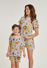 05 divertido tal mae tal filha o pijama feminino curto e infantil selva divertida