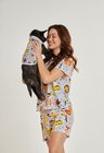 03 divertido tal mae tal pet pijama feminino curto e roupa pet selva divertida