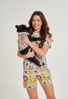 04 divertido tal mae tal pet pijama feminino curto e roupa pet selva divertida