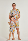01 divertido tal pai tal filho pijama curto masculino e infantil selva divertida