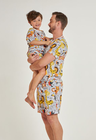 03 divertido tal pai tal filho pijama curto masculino e infantil selva divertida