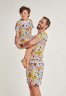 04 divertido tal pai tal filho pijama curto masculino e infantil selva divertida