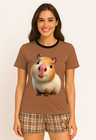 02 pijama divertido capivara feminino verao