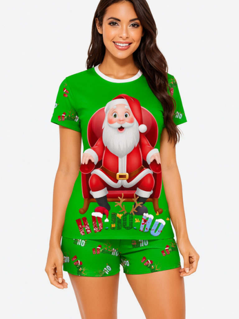 pijama feminino curto de verao natal pop