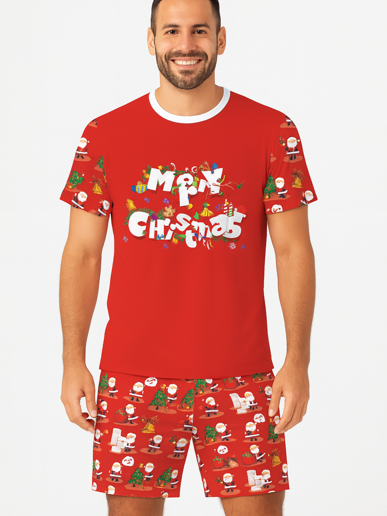 pijama masculino verao natal vermelho