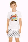 01 pijama divertido super pai masculino verao
