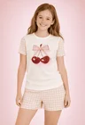 01 pijama divertido cherry feminino verao