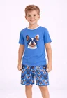 02 pijama divertido buldogue blue masculino verao