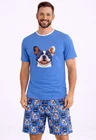05 pijama divertido buldogue blue masculino verao